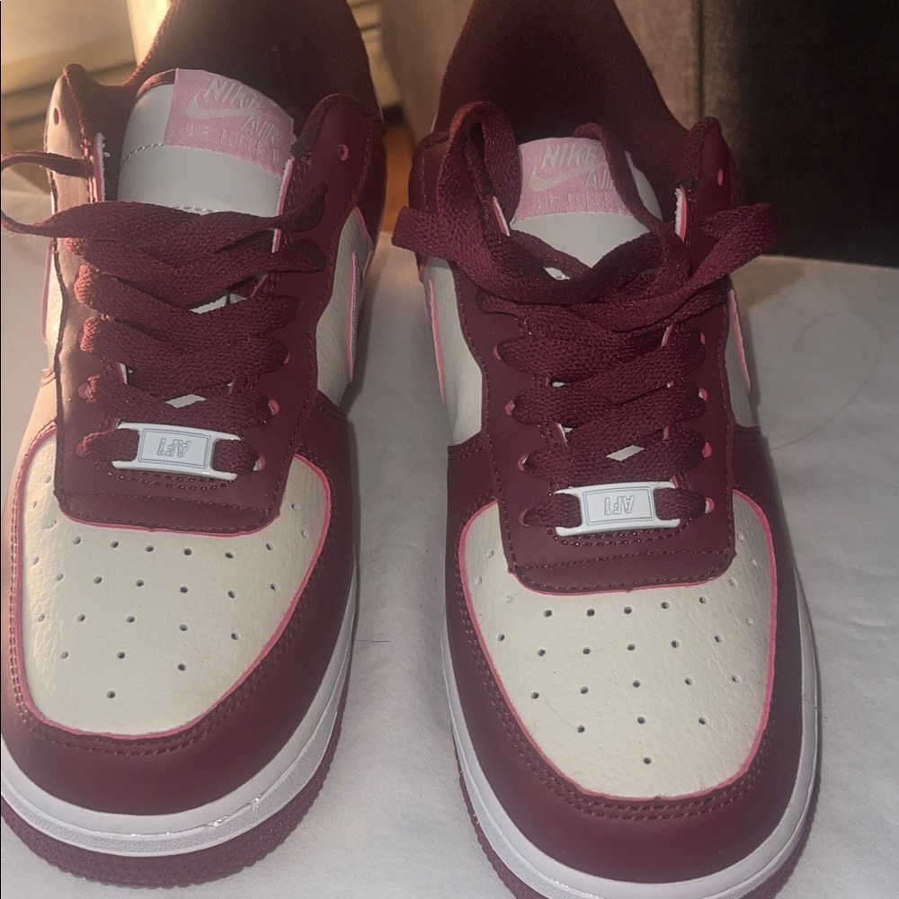 Nike Maroon and Cream Sneakers